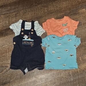 Kids Short Sleeve Tees Set - Blue, Orange, and Navy